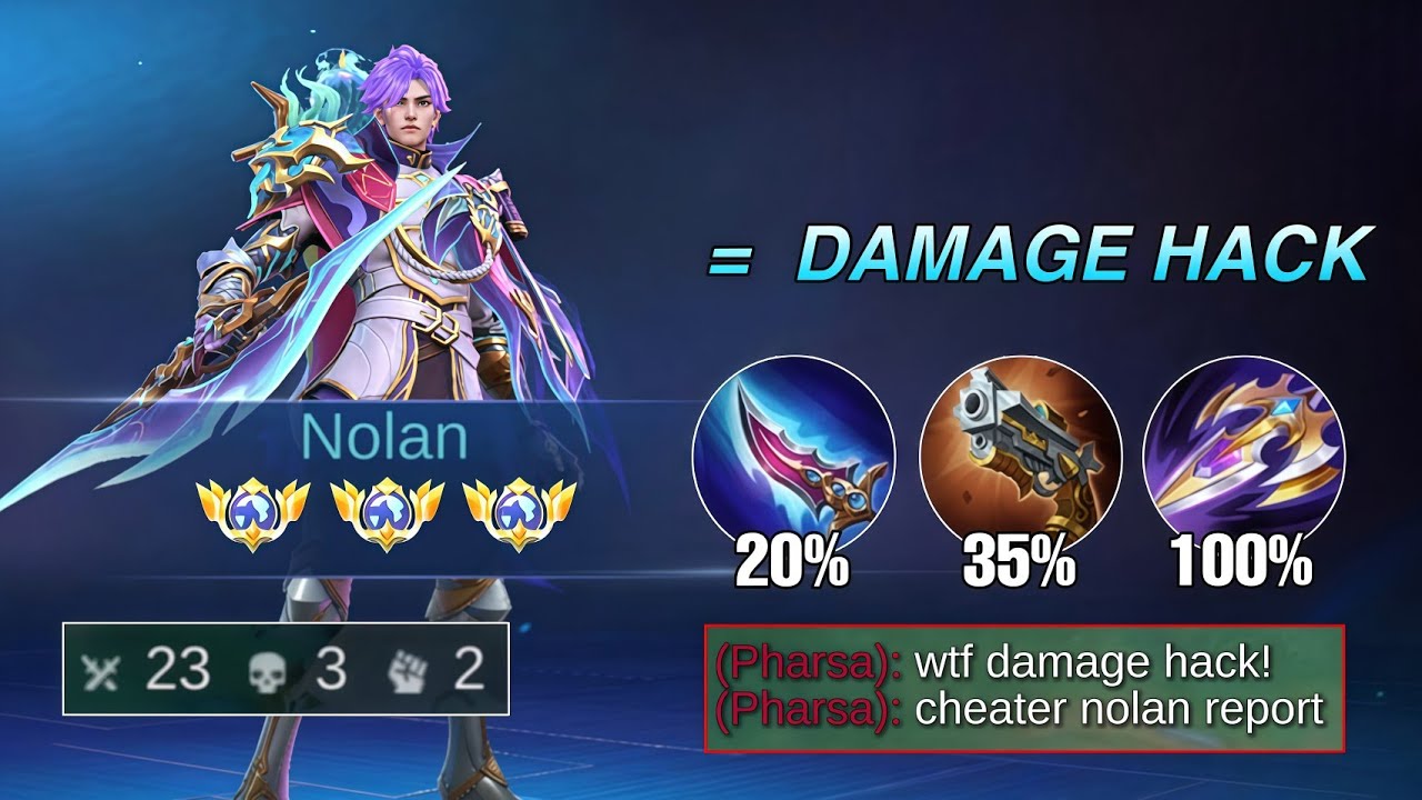 NEW META NOLAN DAMAGE HACK BUILD TO DELETE ANY HERO IN SOLO RANK GAME (100% broken)