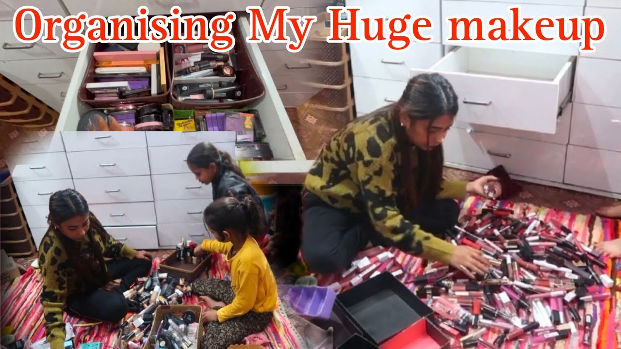 Organising makeup with me 😍 Huge makeup collection 😍 Akanksha soni