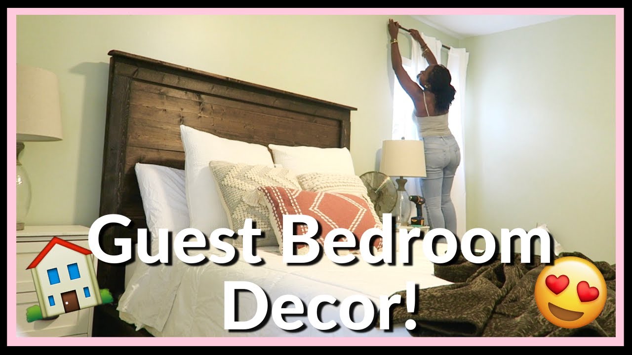 DECORATE WITH ME | Decorating My Guest Bedroom! + DIY Fireplace Update!