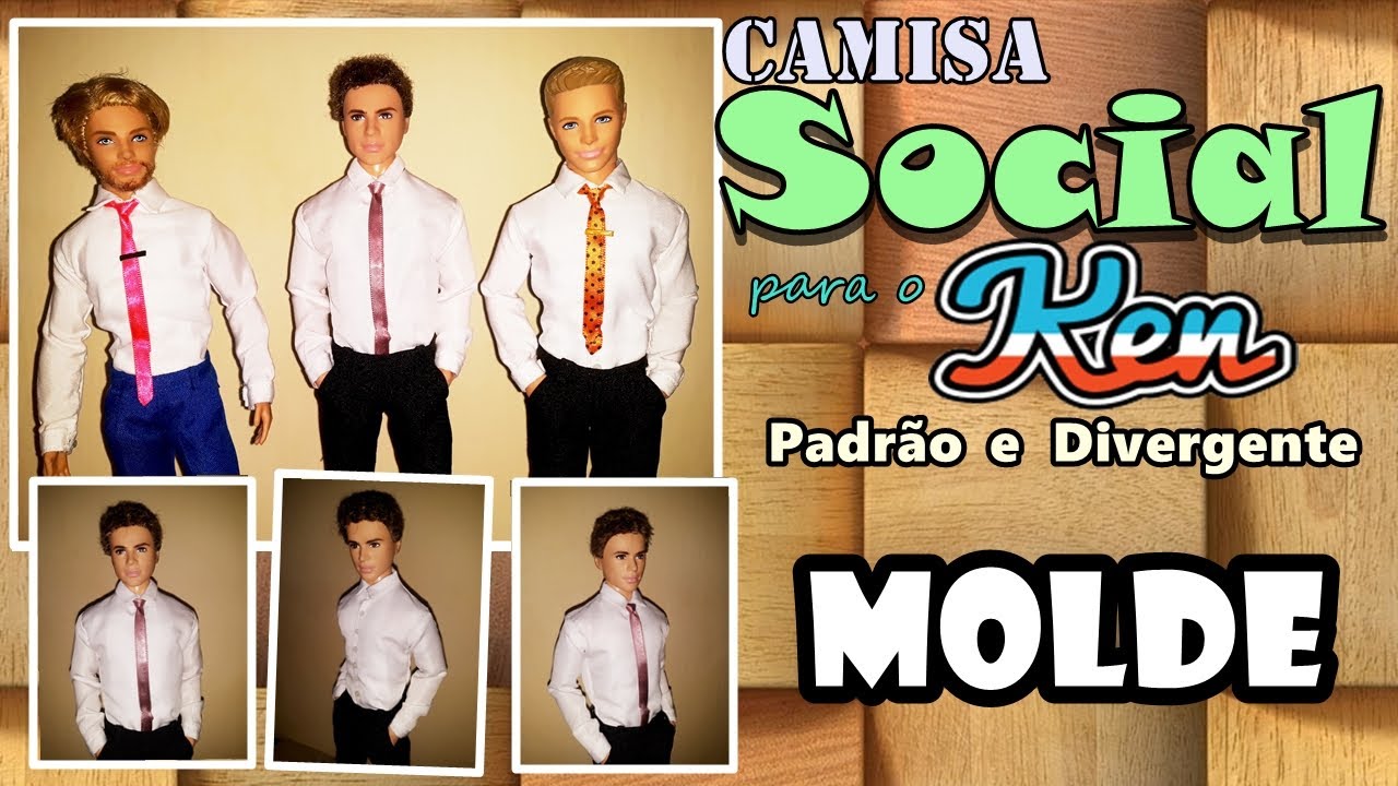 #COSTURANDO  Molde da Camisa Social para o Ken Divergente e o Ken Padrão