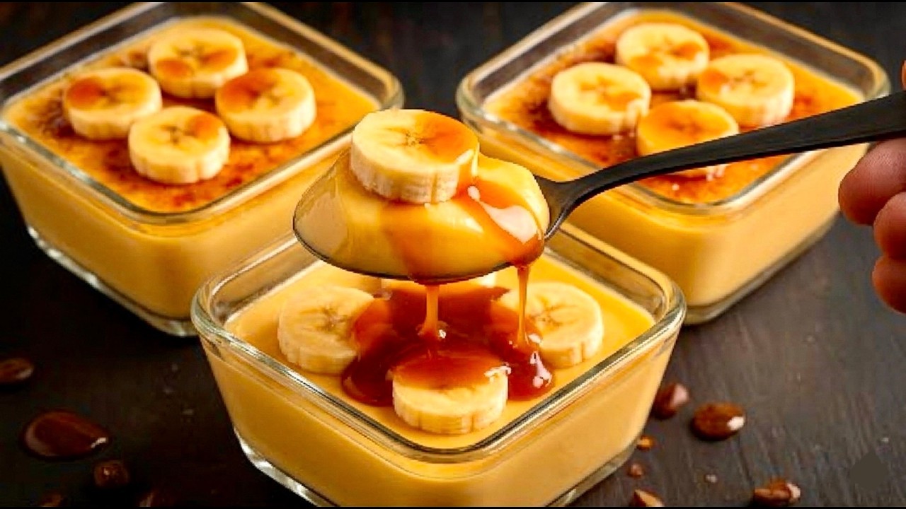 NUR MILCH UND BANANE! Ein echtes italienisches Dessert in 5 Minuten! Ohne Backen!