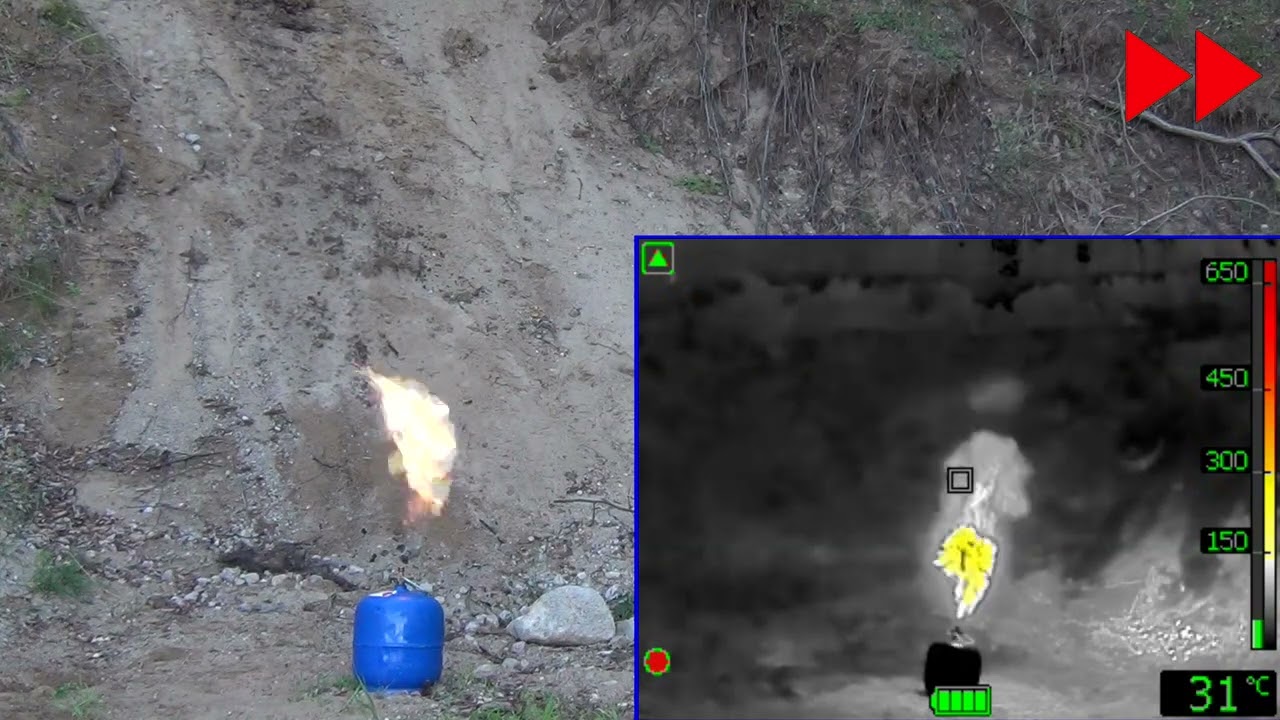 Spalanie gazu LPG z butli