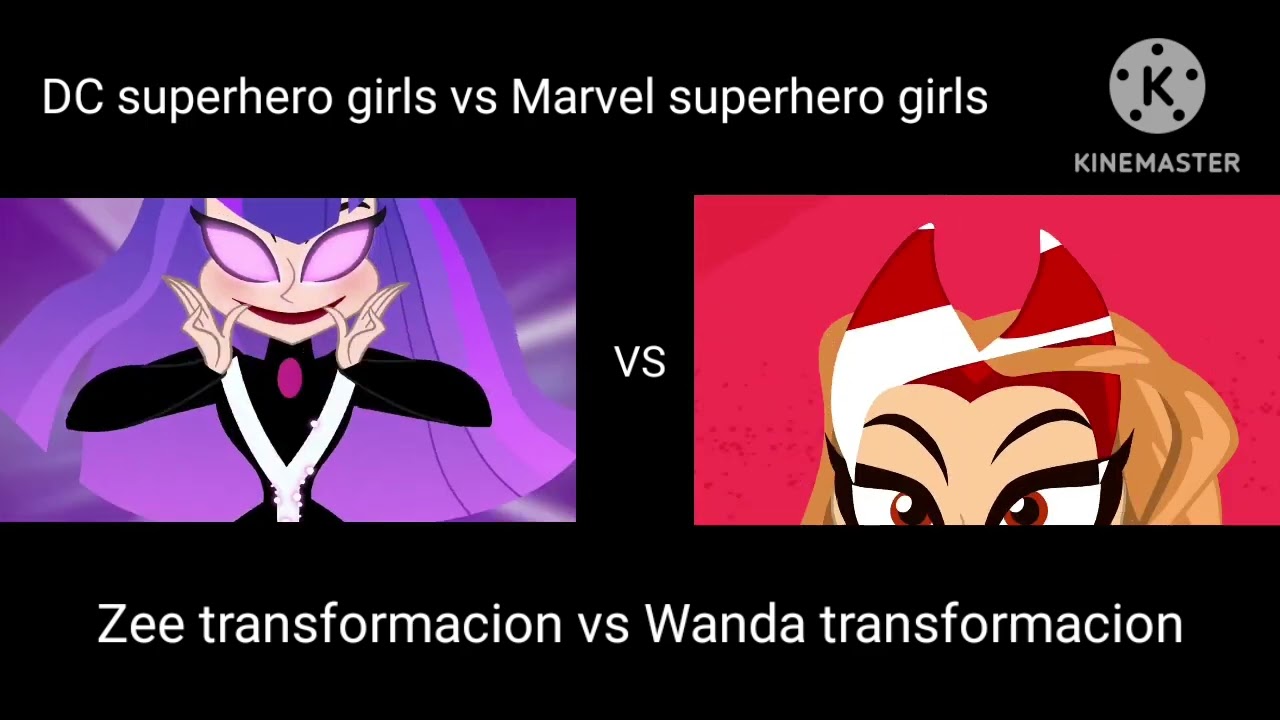 DC superhero girls vs Marvel superhero girls (Zee/Wanda transformacion)
