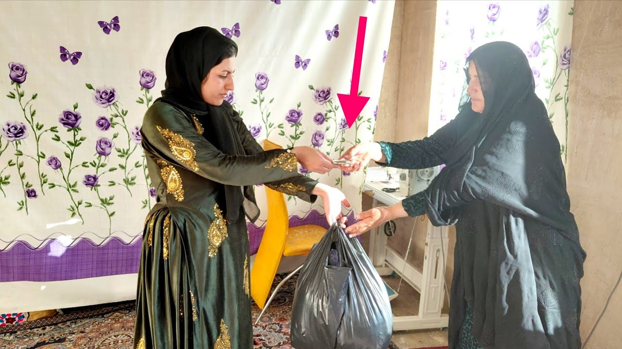 Sakineh sewed her client's clothes and received money for the house rent.