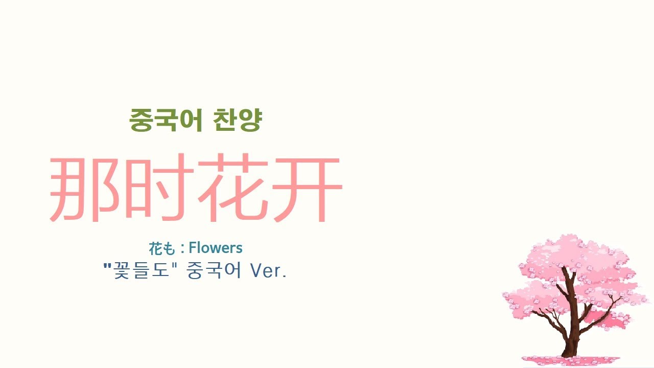(중국어찬양) 那时花开 ('꽃들도' 중국어 버전) - 花も(Hanamo)