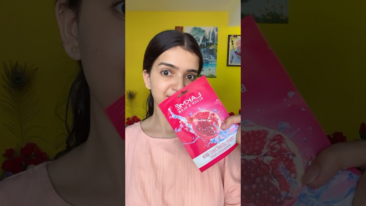 Lakme blush & glow🧚pomegranate sheet mask | #ucchi #sheetmask #lakme #shorts #skincare #subscribe