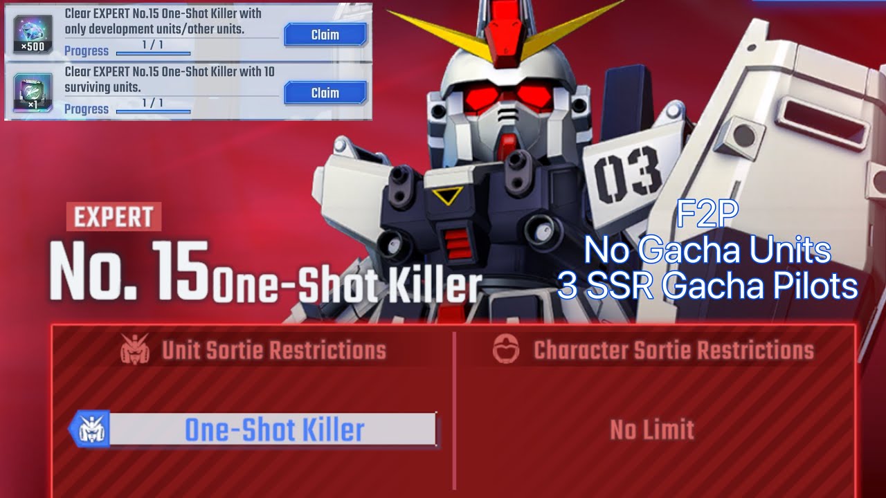 SD Gundam G Gen Eternal Eternal Road: One-Shot Killer (EXPERT) (F2P) (No UR Gacha Pilots)