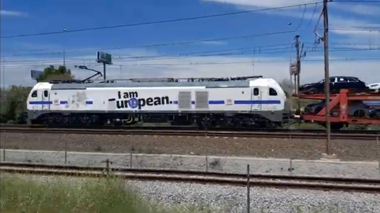 Locomotora 6007DB Cargo (alpha trains),tren internacional transporte autom&oacute;viles, Barcelona Alemania