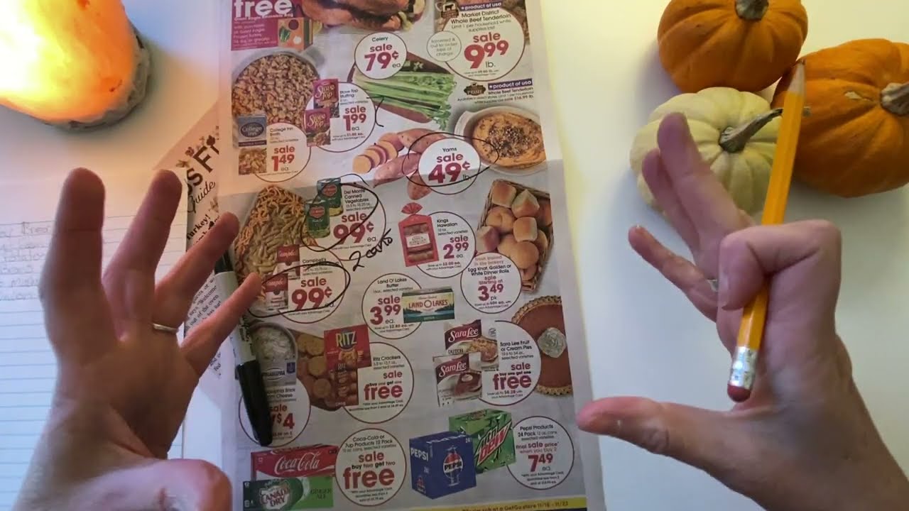 Thanksgiving dinner planning and ad flip through ~ ASMR soft spoken ramble