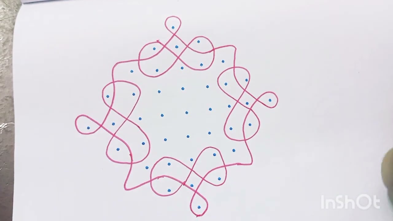 9*1 dots daily morning muggulu easy rangoli 🌺🌺🌺🌺