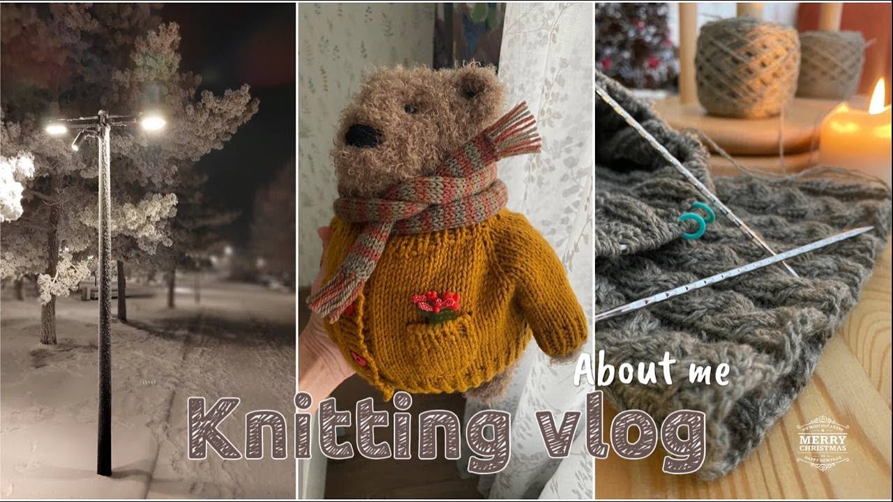 Манишка, сумочка, медведь. Вязальный влог.