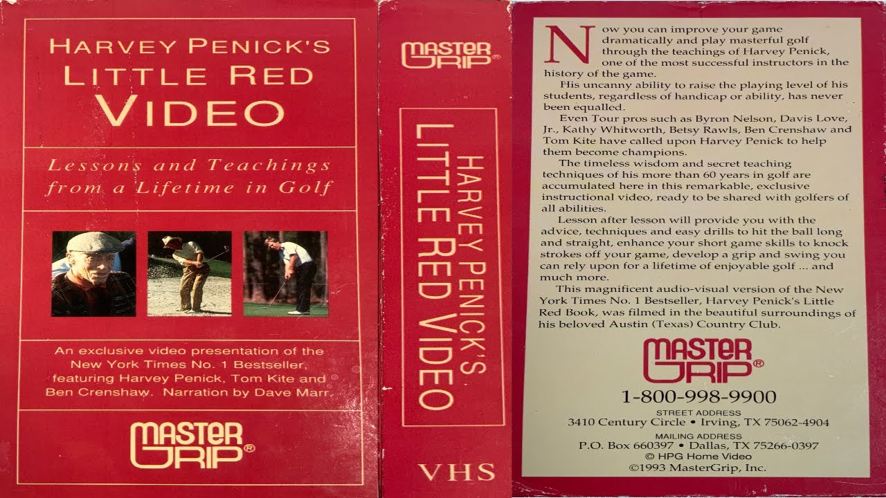 Harvey Penick's Little Red Video Lessons and Teachings from a Lifetime in Golf VHS Master Grip 1993