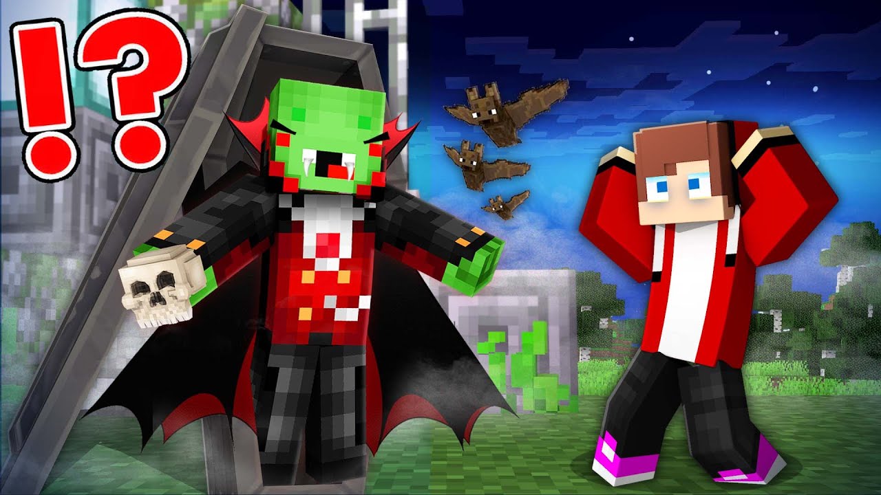 Почему Майки стал вампиром в Minecraft Challenge — Maizen JJ и Майки