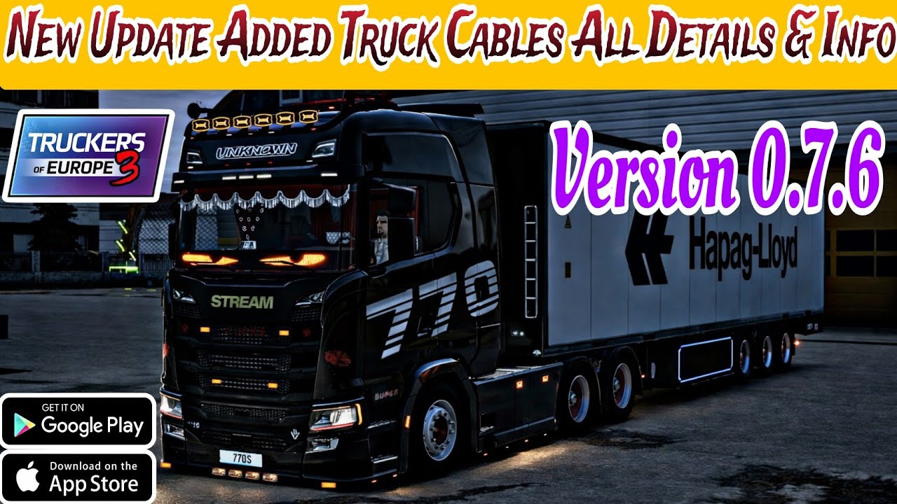 🏕️🚚 New Update Added Truck Cables All Details in Truckers of Europe 3 version 0.7.6