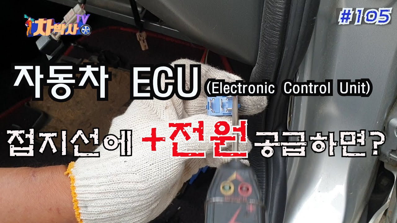 차박사TV_105회 자동차 ecu 접지선에 +전원 공급하면? What if I + power the car ecu ground wire?