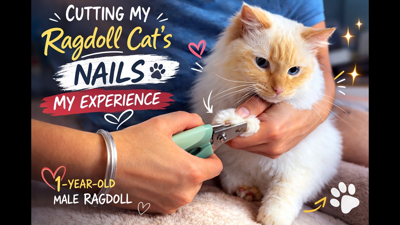 Cutting My Gentle 1-Year-Old Ragdoll Cat’s Nails | Stress-Free Grooming