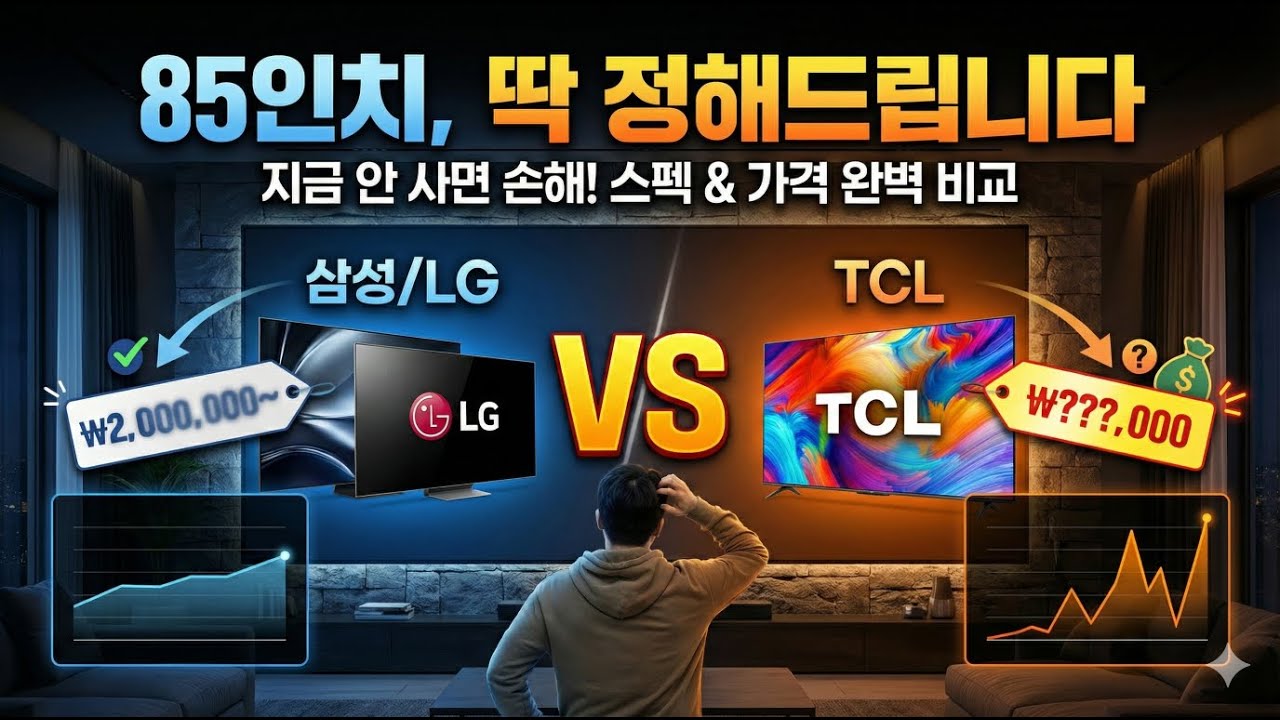 85인치 TV 추천 TOP 3 삼성 vs LG vs TCL 스펙가격 완벽 비교