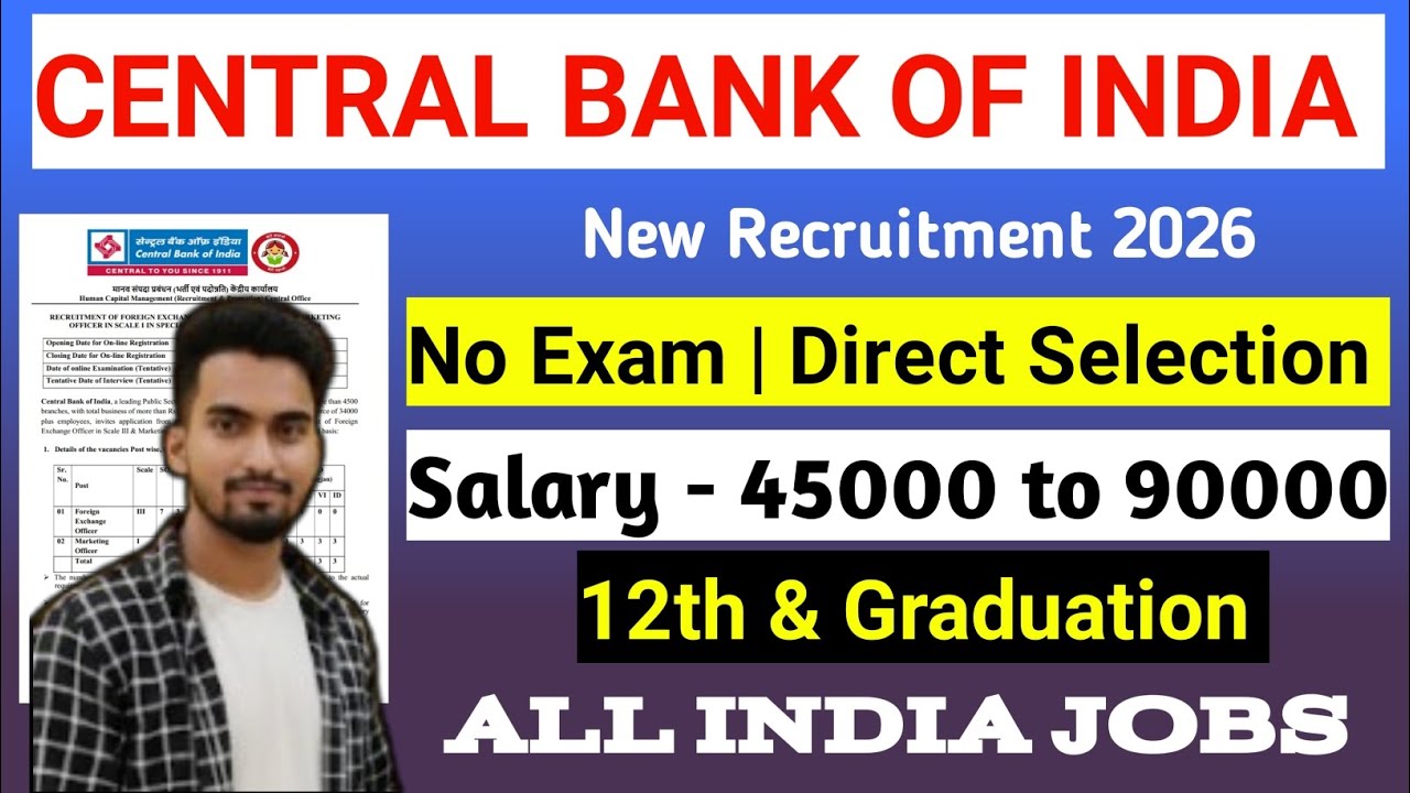 Central bank of india | Central bank of india vacancy | Central bank of india specialist officer