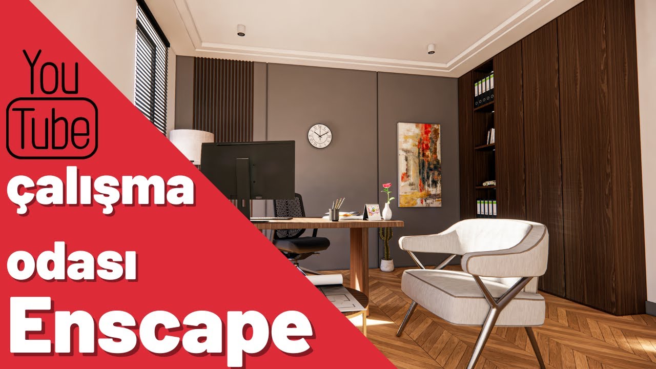 SketchUp & Enscape Çalışma Odası Tasarımı