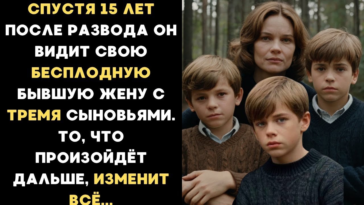 Спустя 15 лет после развода он видит свою БЕСПЛОДНУЮ бывшую жену с тремя сыновьями. После этого...