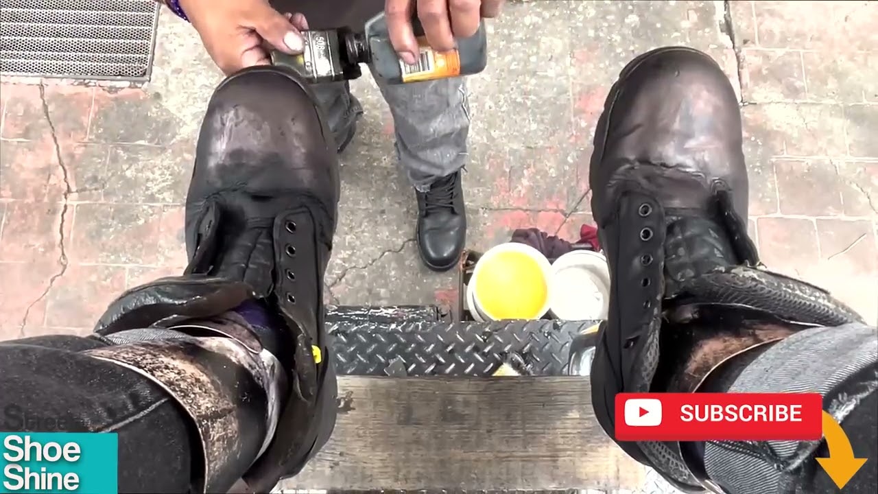 How to Shoe Shine Boots 🥾🥾 Boots on Fire 🔥🔥 ASMR Shoe Shine #asmr