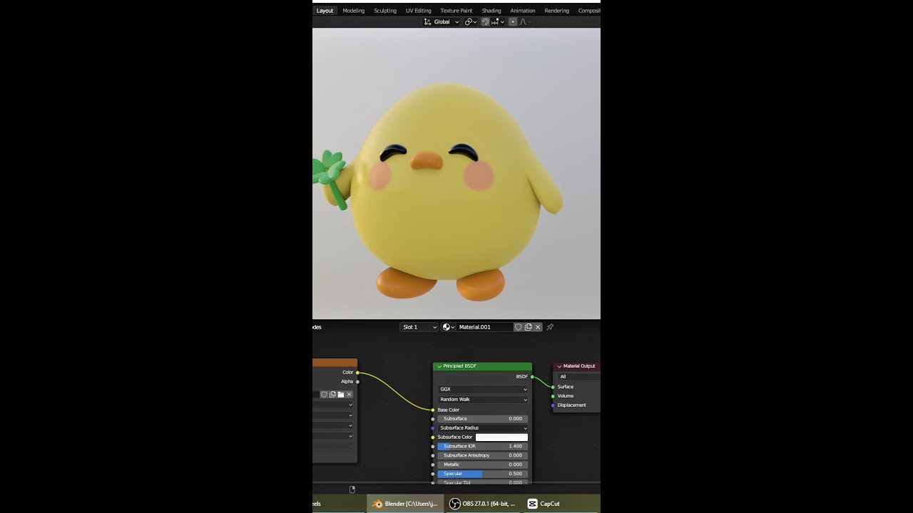 cute duck #blender #blender3d #blenderanimation #shorts
