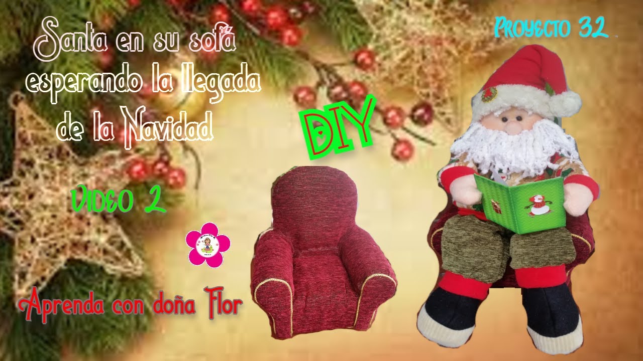 Santa en su sofá esperando la navidad segunda parte DIY + moldes gratis#navidad #manualidades