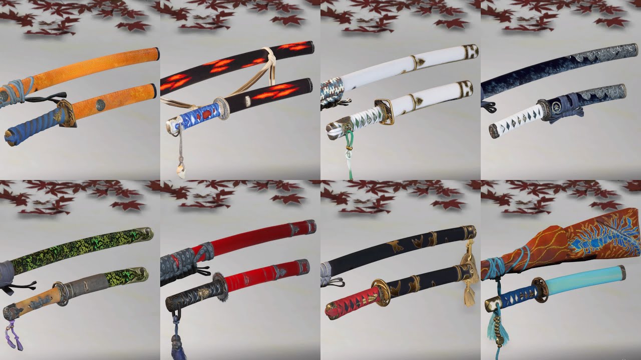 Ghost of Tsushima - All SWORD, BOW & DYE variations from BASE GAME & NEW GAME+