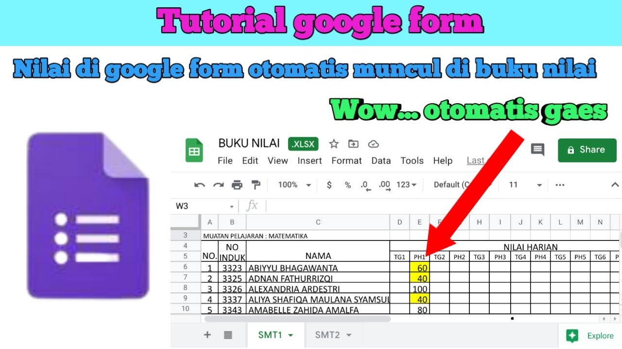 Cara merekap nilai di google form otomatis masuk ke buku nilai