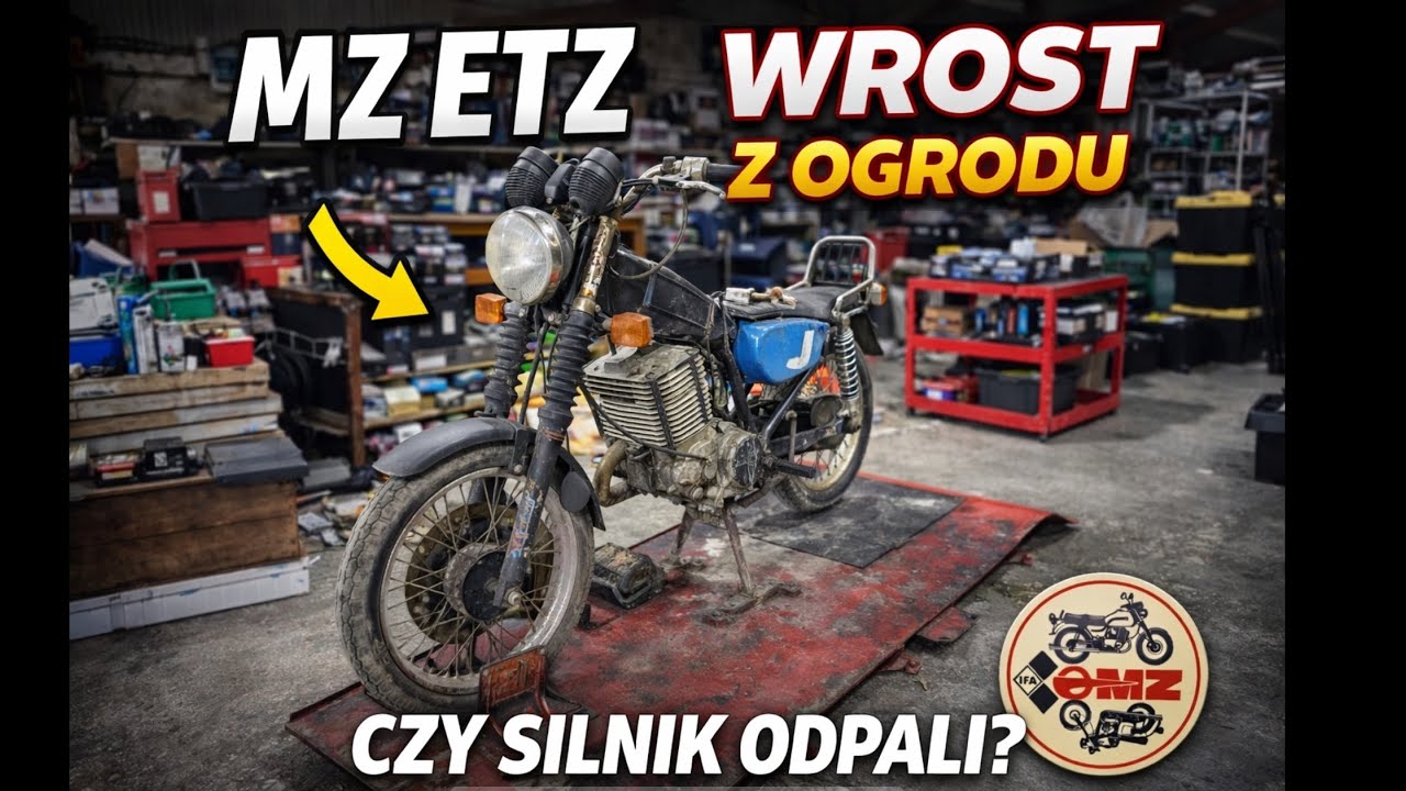 Odpalamy MZ ETZ 251 wyrwaną z ogrodu. #tajnymagazynddr 