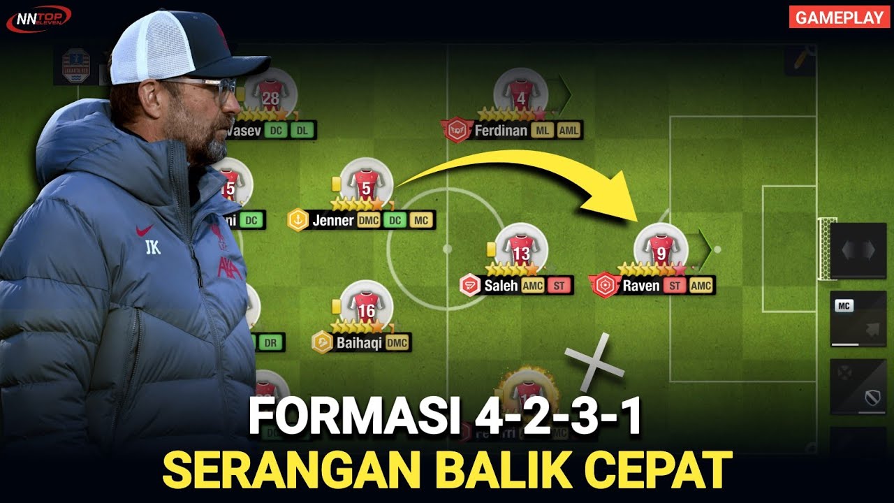 Formasi 4-2-3-1 Serangan Balik Cepat | Top Eleven Gameplay