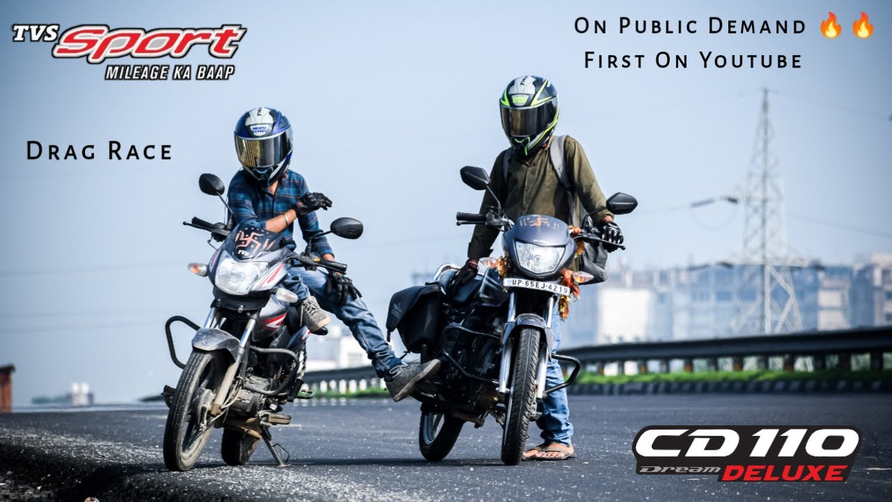 TVS Sport BS6 Vs Honda CD 110 BS6 | Drag Race | Shocking Results | UP65 Racers