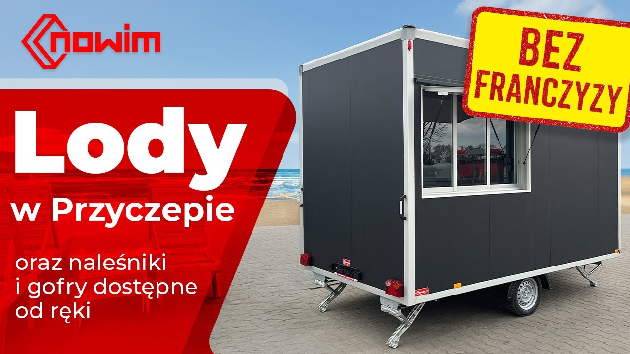 Przyczepa gastronomiczna do lodów i gofrów BEZ FRANCZYZY