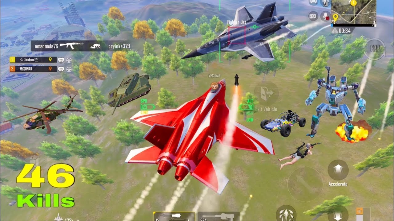Fighter Jet Most Kills🔥Use IQ 7000 against pro Lobby😎