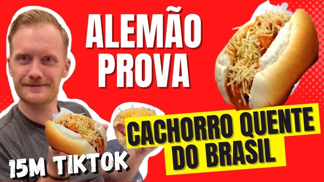 Alemão prova cachorro quente do Brasil pela primeira vez