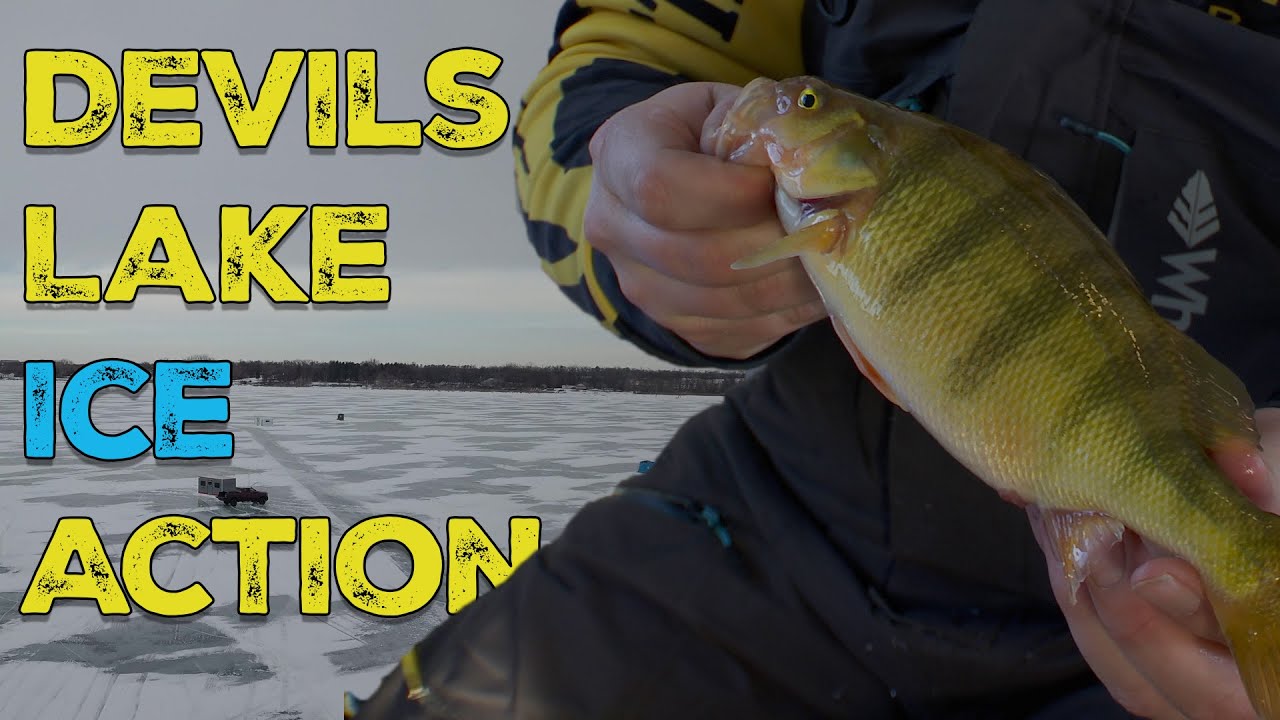Devils Lake Ice Fishing: Walleyes & Jumbo Perch at Woodland Resort