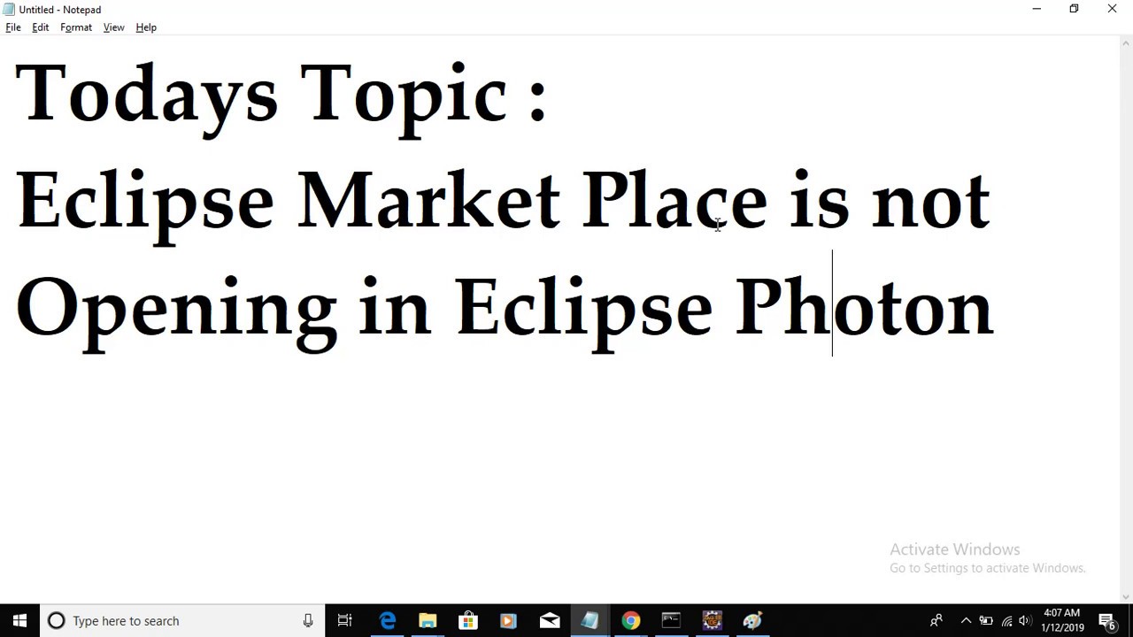 Eclipse Market Place is not Opening in Eclipse Photon IDE