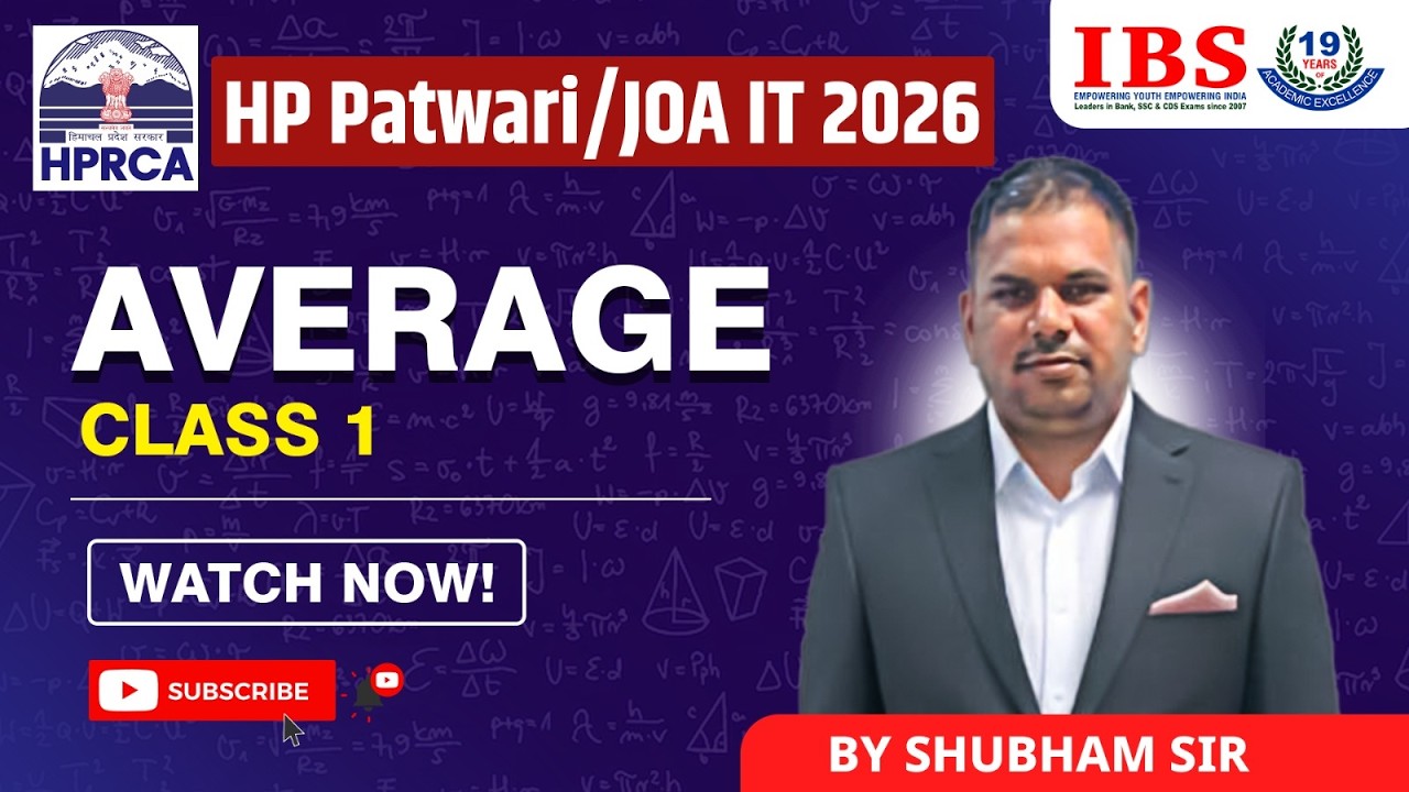 HP Patwari/JOA IT 2026 | Average | Class 1 | Watch Now