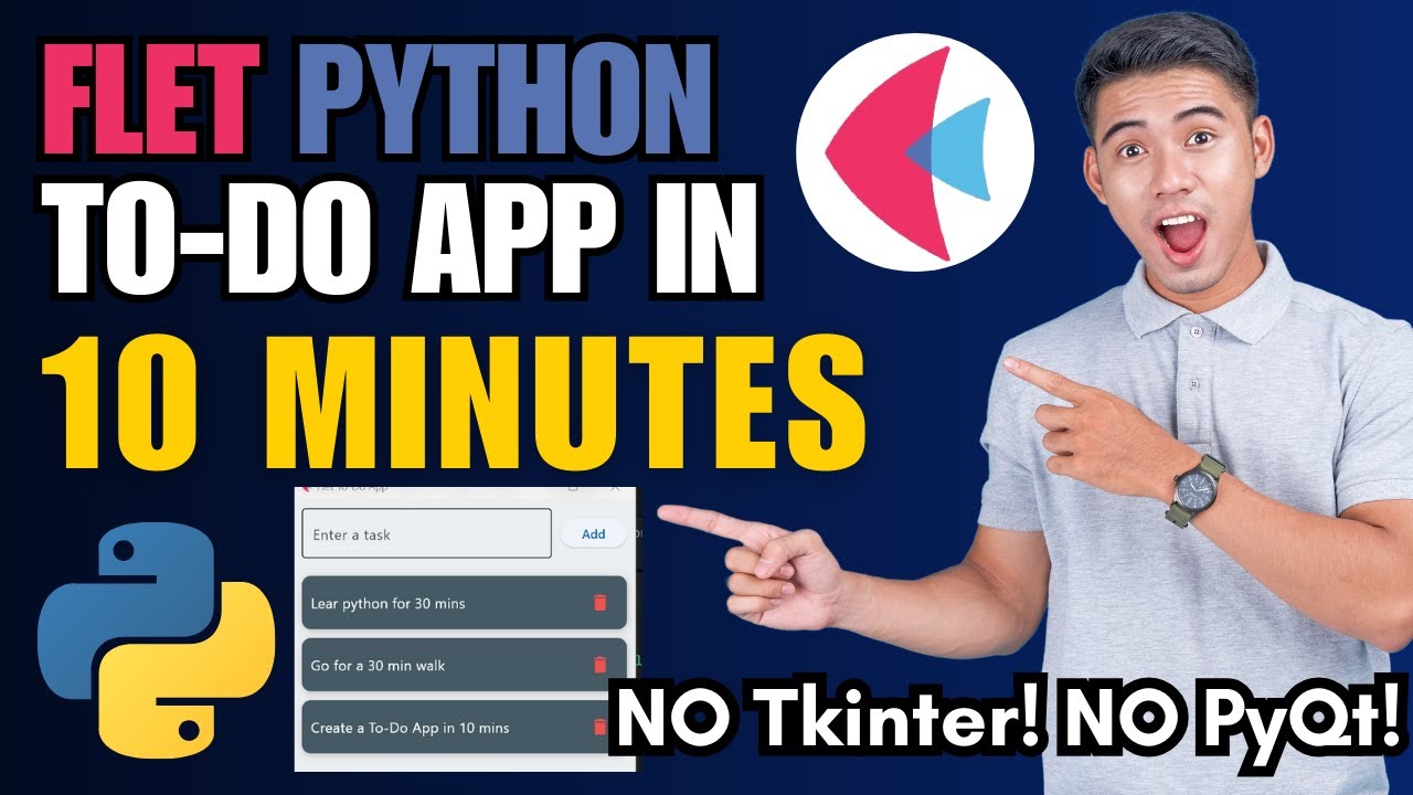 Flet Python To-Do App Tutorial 🚀 | Build Stunning UI in 10 Minutes (No Tkinter, No PyQt!)