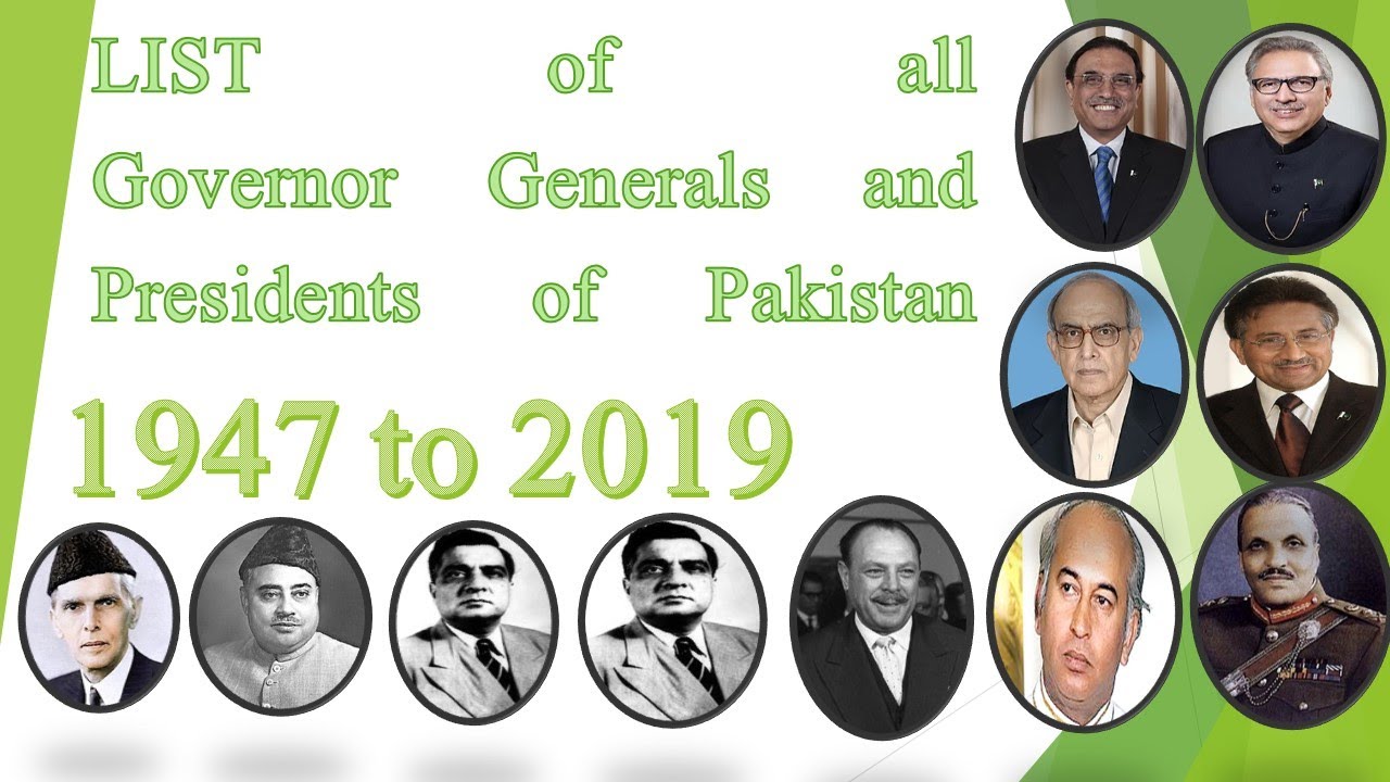 List of Governor General /Presidents of Pakistan 1947 to 2019 I Pakistan GK