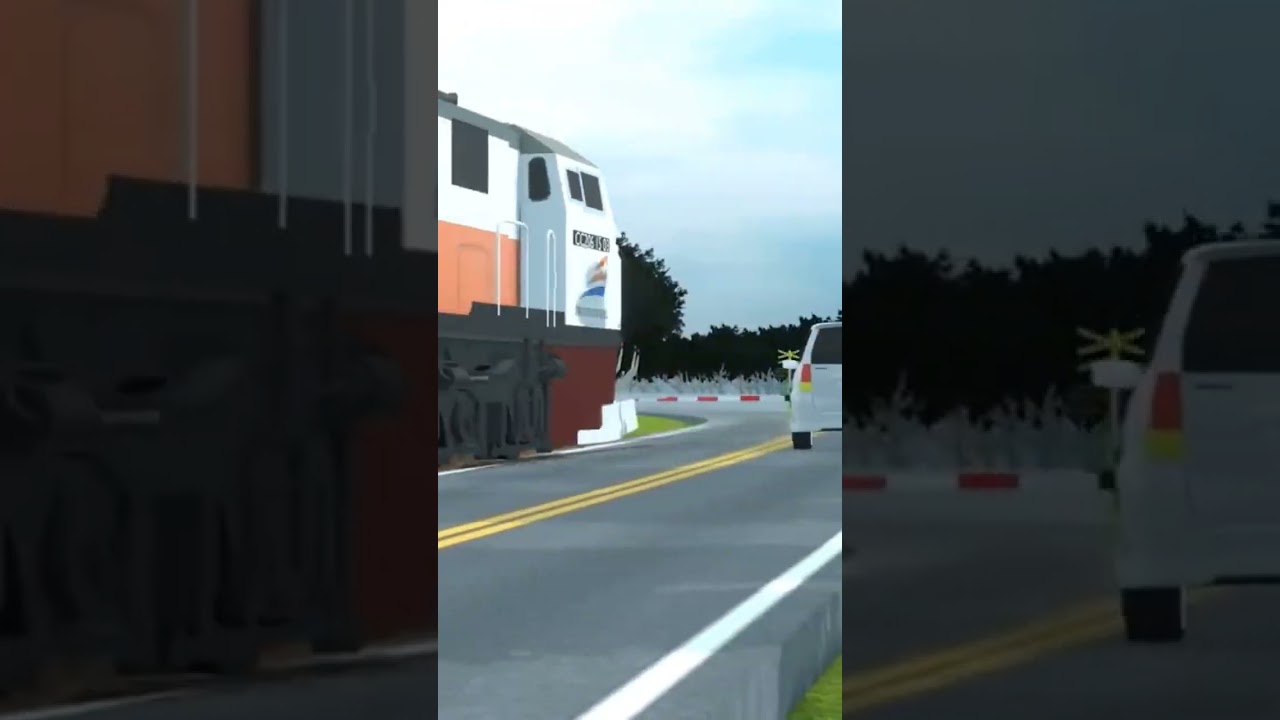 Mobil idaman keluarga tertabrak kereta #animation #kartun #cc206 #kartunanak #keretaapi