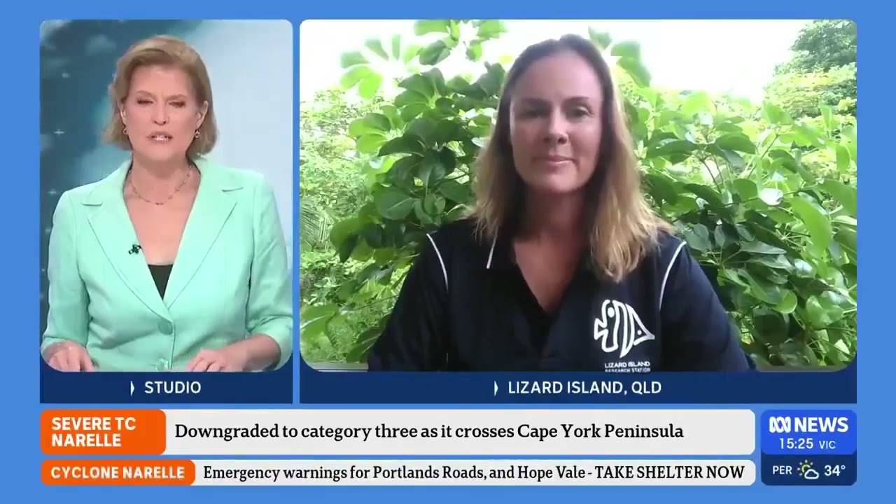 Cyclone Narelle update from Lizard Island Reef Research Station