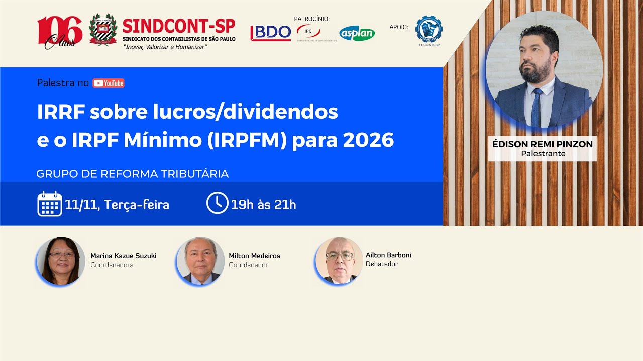IRRF sobre lucros/dividendos e o IRPF M&iacute;nimo (IRPFM) para 2026
