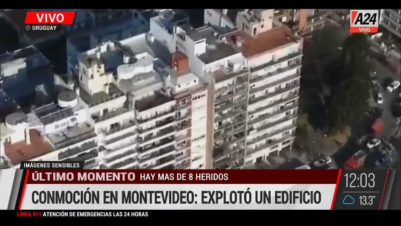 🔴Explot&oacute; un edificio en Montevideo🔴 I A24