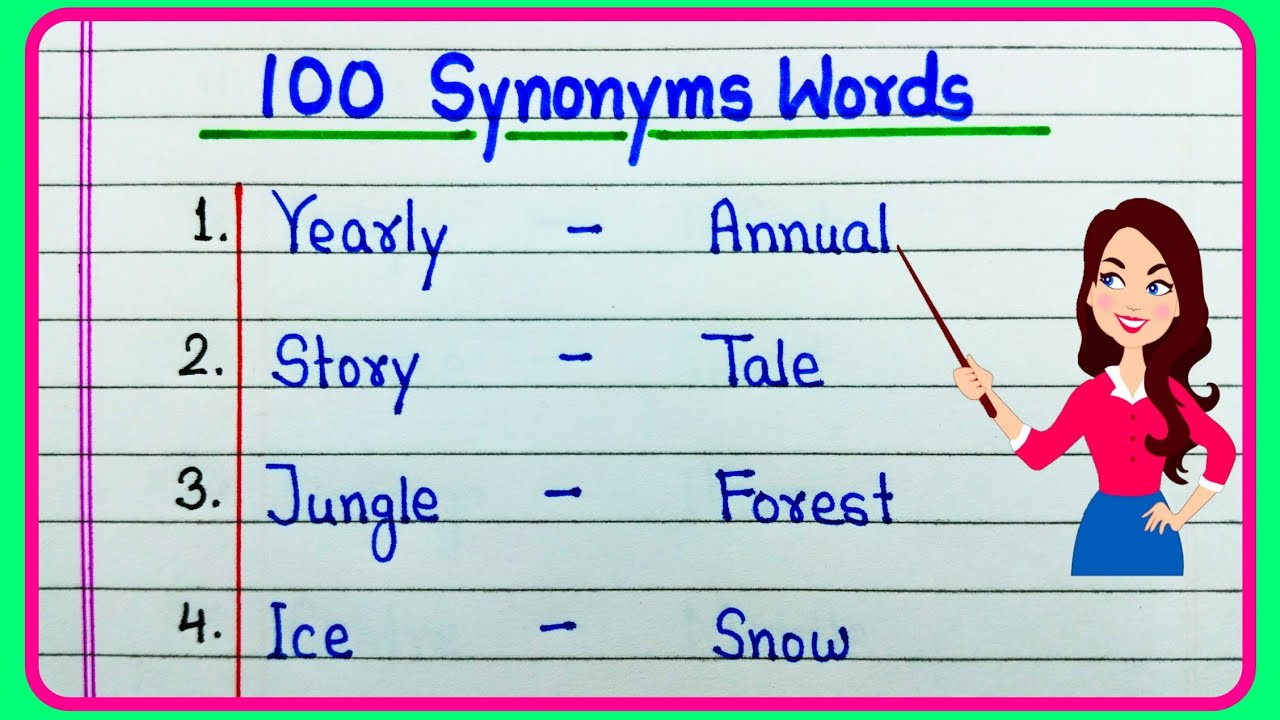100 Synonyms words in English | Synonyms words 100 | 100 Similar Words | Synonyms | English Grammar