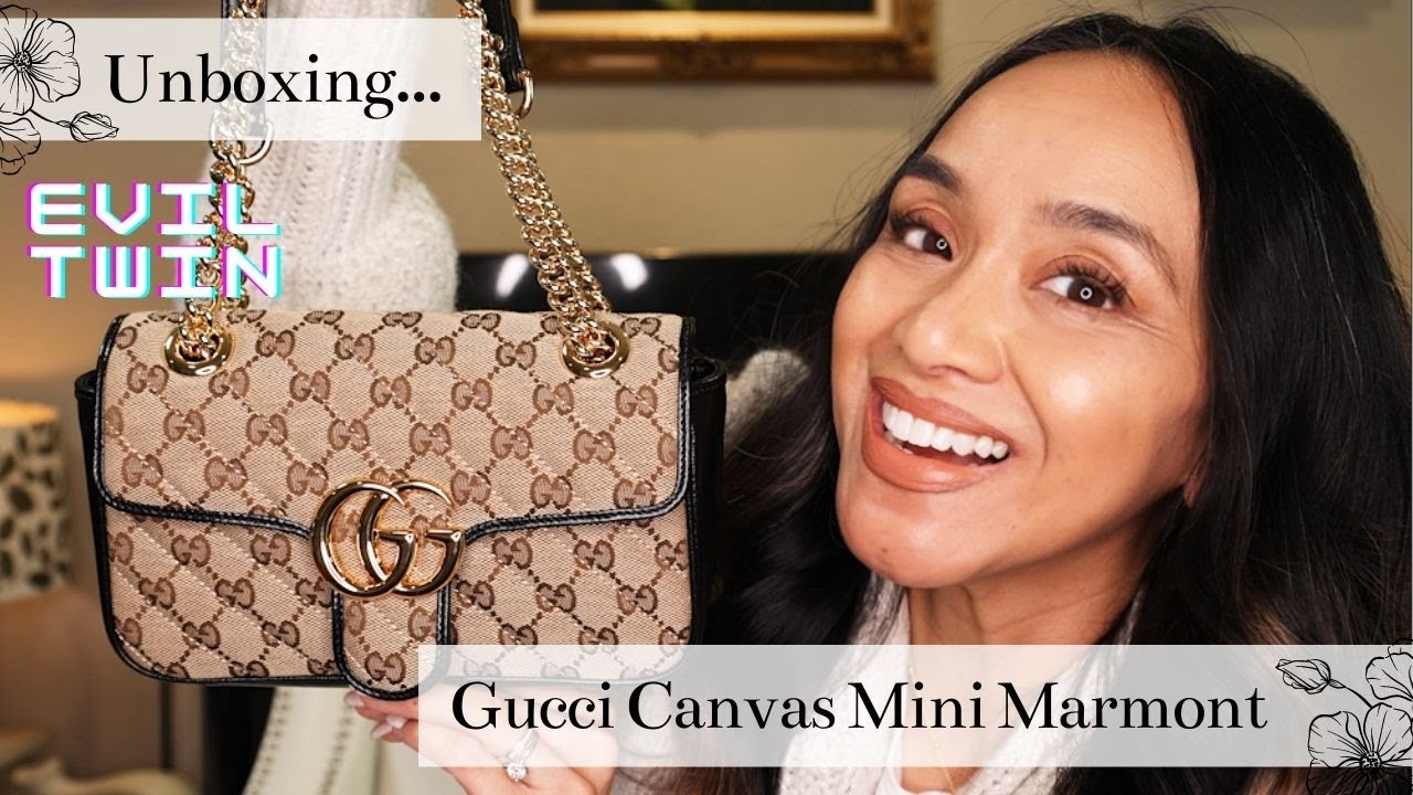 Gucci Canvas Mini Marmont Bag Unboxing
