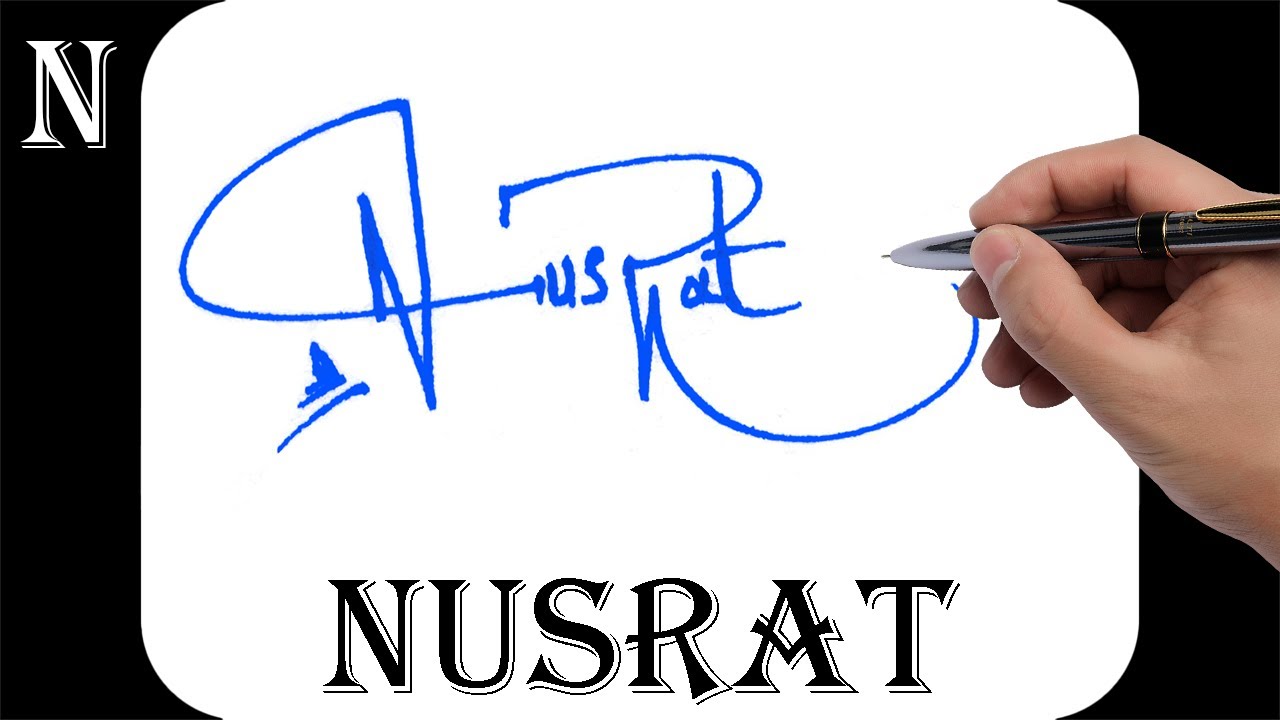 Nusrat name signature design - N signature style - How to signature your name