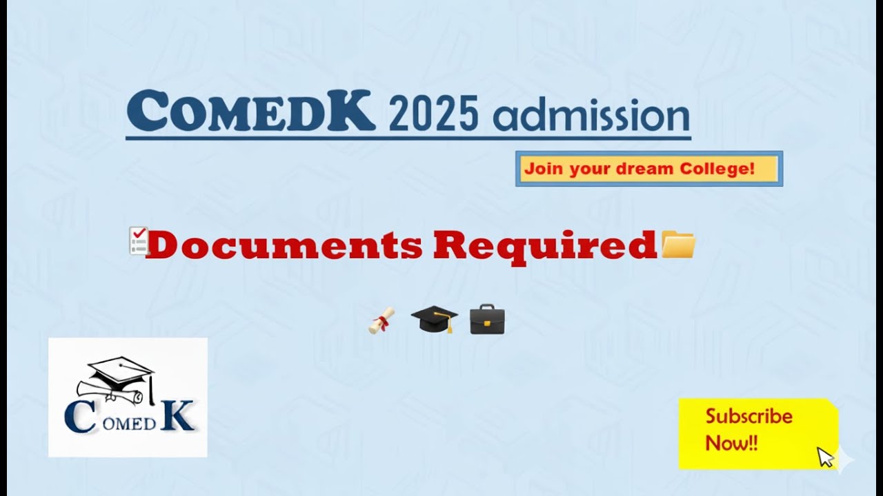 ComedK 2025 Documents required