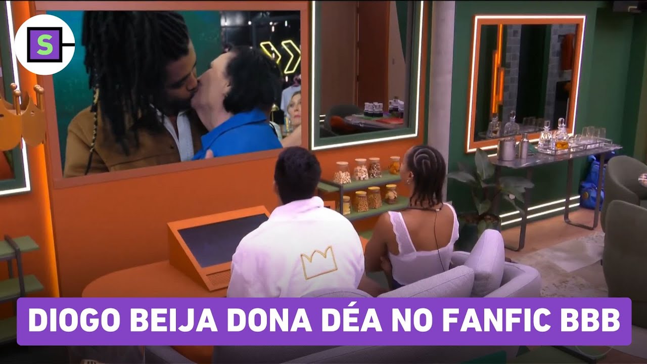 BBB 25: Aline e Guilherme 'assistem' o beijo do Diogo e Dona D&eacute;a no Fanfic BBB